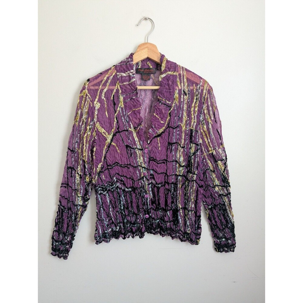 Pleats Collection Sheer Crinkle Top Velvet Burnout Purple Fairy Eclectic Topper